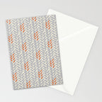 Orange and Grey Wheat Pattern Stationery Card Gallery Image 2