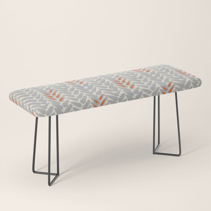 Orange and Grey Wheat Pattern Bench Gallery Image 1