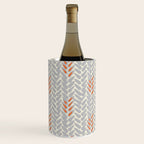 Orange and Grey Wheat Pattern Wine Chiller Gallery Image 2