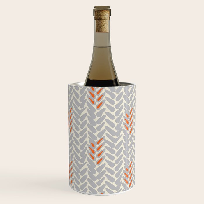 Orange and Grey Wheat Pattern Wine Chiller Gallery Image 2