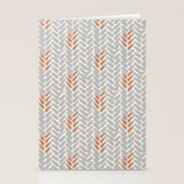 Orange and Grey Wheat Pattern Stationery Card Gallery Image 2