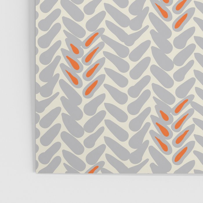 Orange and Grey Wheat Pattern Poster Gallery Image 3
