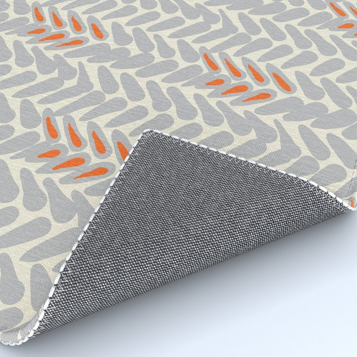 Orange and Grey Wheat Pattern Rug Gallery Image 4
