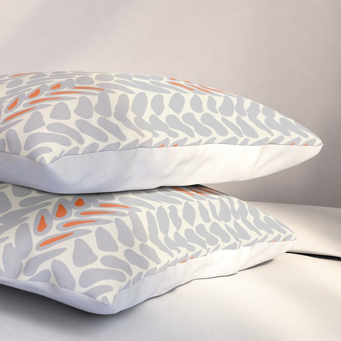 Orange and Grey Wheat Pattern Pillow Sham Gallery Image 3