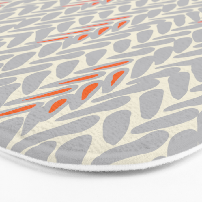 Orange and Grey Wheat Pattern Bath Mat Gallery Image 3