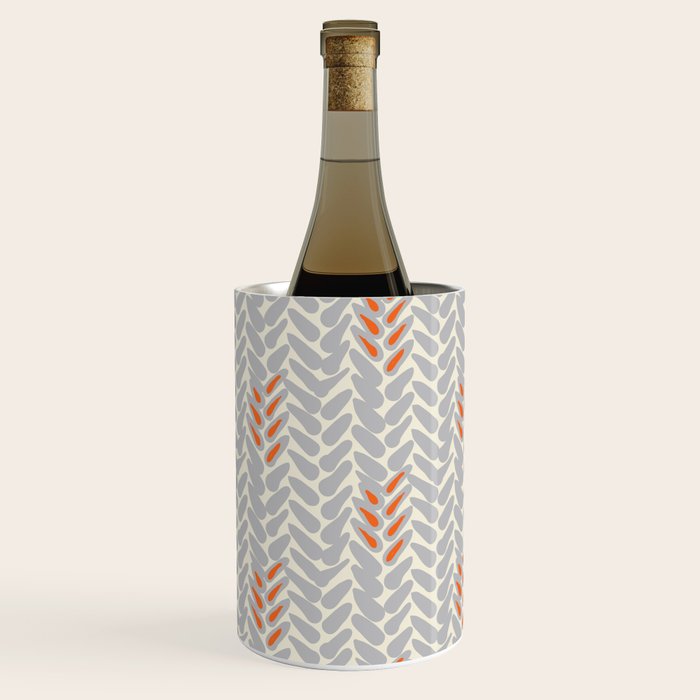 Orange and Grey Wheat Pattern Wine Chiller Gallery Image 1