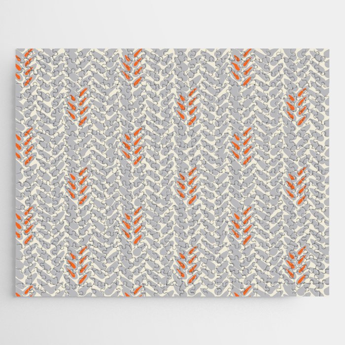 Orange and Grey Wheat Pattern Jigsaw Puzzle Gallery Image 1