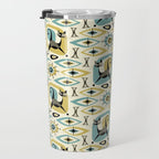 Mid Century Cat Abstract - Gld/Blu ©studioxtine Travel Mug Gallery Image 3