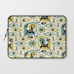 Mid Century Cat Abstract - Gld/Blu ©studioxtine Laptop Sleeve Gallery Image 1