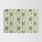 Mid Century Cat Abstract - Gld/Blu ©studioxtine Rug Gallery Image 2