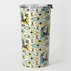 Mid Century Cat Abstract - Gld/Blu ©studioxtine Travel Mug Gallery Image 2