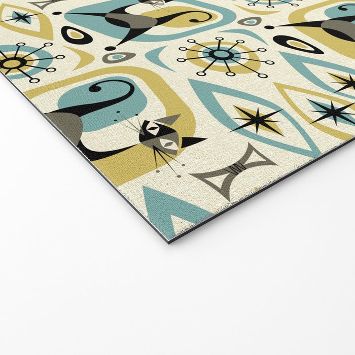 Mid Century Cat Abstract - Gld/Blu ©studioxtine Welcome Mat Gallery Image 2