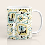 Mid Century Cat Abstract - Gld/Blu ©studioxtine Coffee Mug Gallery Image 1