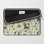 Mid Century Cat Abstract - Gld/Blu ©studioxtine Laptop Sleeve Gallery Image 2