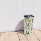 Mid Century Cat Abstract - Gld/Blu ©studioxtine Travel Mug Gallery Image 4