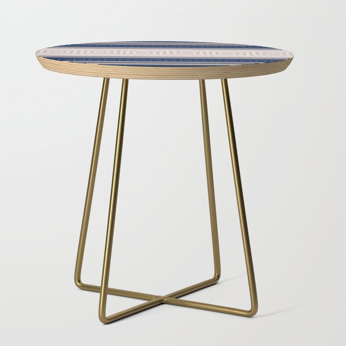 Greek Key - Meander - Blue and Beige Side Table Gallery Image 1