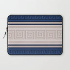 Greek Key - Meander - Blue and Beige Laptop Sleeve Gallery Image 1