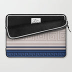 Greek Key - Meander - Blue and Beige Laptop Sleeve Gallery Image 2