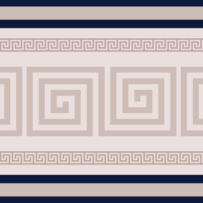 Greek Key - Meander - Blue and Beige Coffee Mug Gallery Image 2