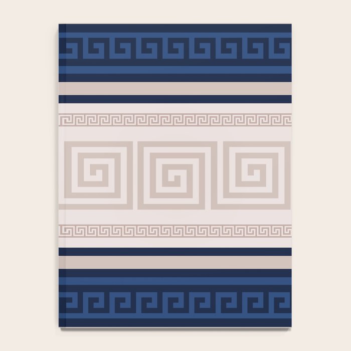 Greek Key - Meander - Blue and Beige Notebook Gallery Image 4