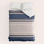 Greek Key - Meander - Blue and Beige Comforter Gallery Image 6