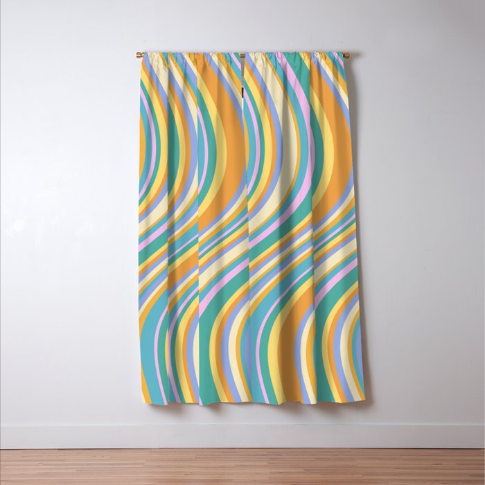 Wavy Stripes XXIV - 90s Summer Window Curtain Gallery Image 3