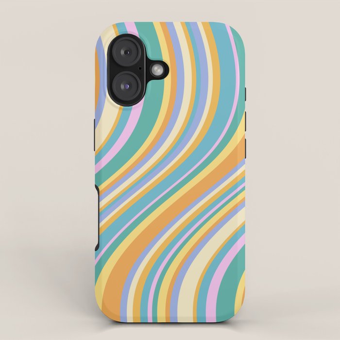 Wavy Stripes XXIV - 90s Summer iPhone Case Gallery Image 1