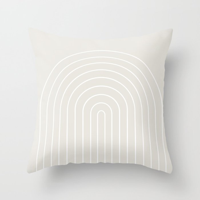 Minimal Arch II Natural Off White Modern Geometric Lines Throw Pillow Gallery Image 1