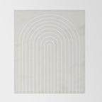 Minimal Arch II Natural Off White Modern Geometric Lines Throw Blanket Gallery Image 2