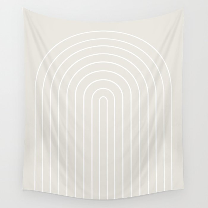 Minimal Arch II Natural Off White Modern Geometric Lines Wall Tapestry Gallery Image 4