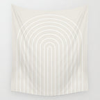 Minimal Arch II Natural Off White Modern Geometric Lines Wall Tapestry Gallery Image 4