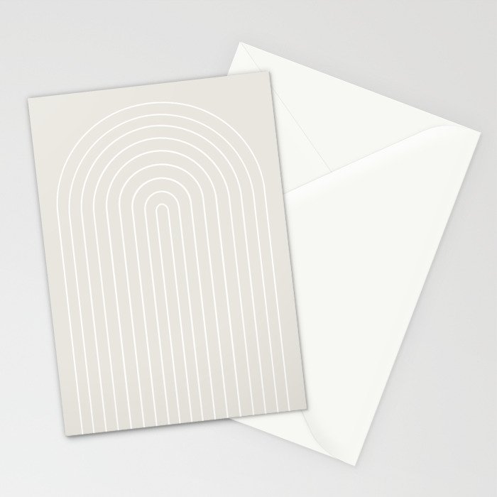 Minimal Arch II Natural Off White Modern Geometric Lines Stationery Card Gallery Image 2