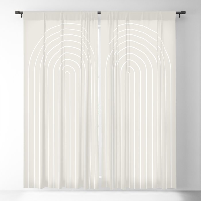 Minimal Arch II Natural Off White Modern Geometric Lines Window Curtain Gallery Image 5