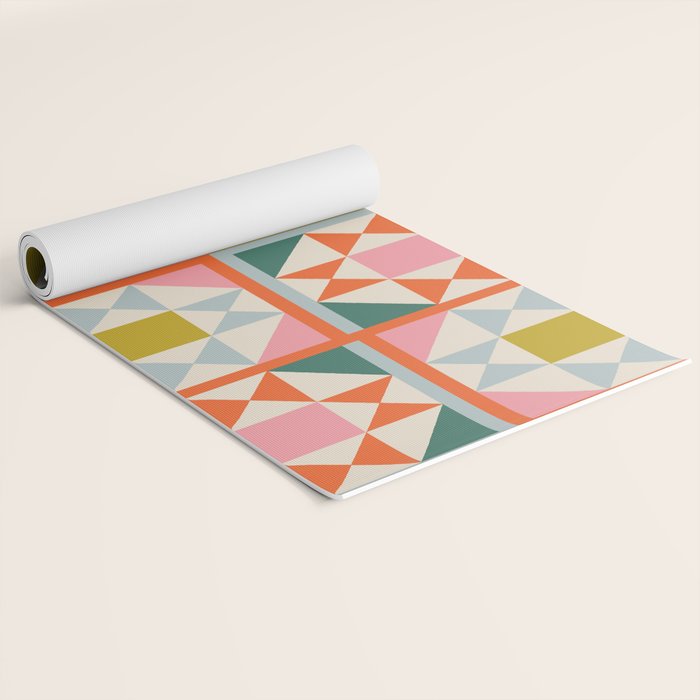 Playful patchwork pattern Yoga Mat Gallery Image 2
