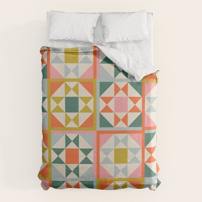 Playful patchwork pattern Duvet Cover Gallery Image 6