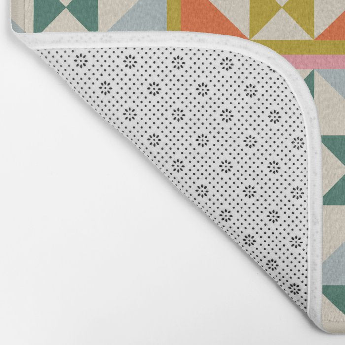 Playful patchwork pattern Bath Mat Gallery Image 2