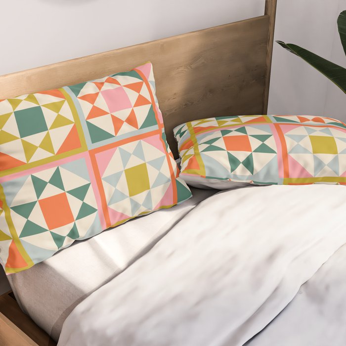 Playful patchwork pattern Pillow Sham Gallery Image 2