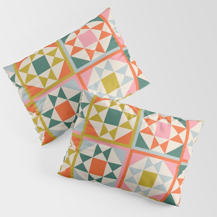 Playful patchwork pattern Pillow Sham Gallery Image 1