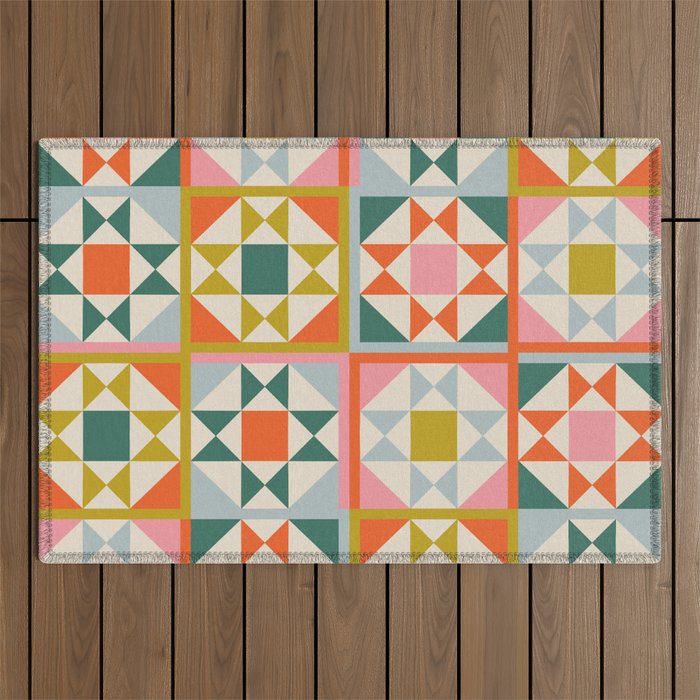Playful patchwork pattern Outdoor Rug Gallery Image 1