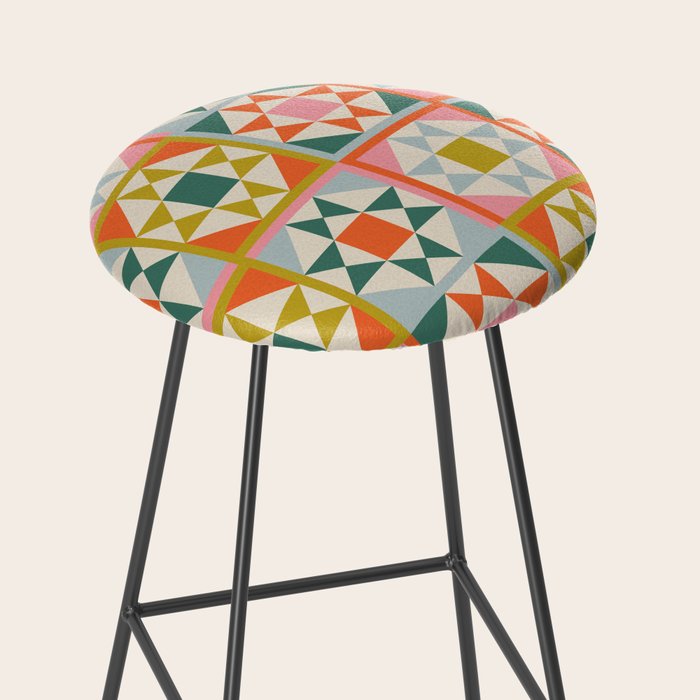 Playful patchwork pattern Stool Gallery Image 2