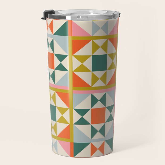 Playful patchwork pattern Travel Mug Gallery Image 3