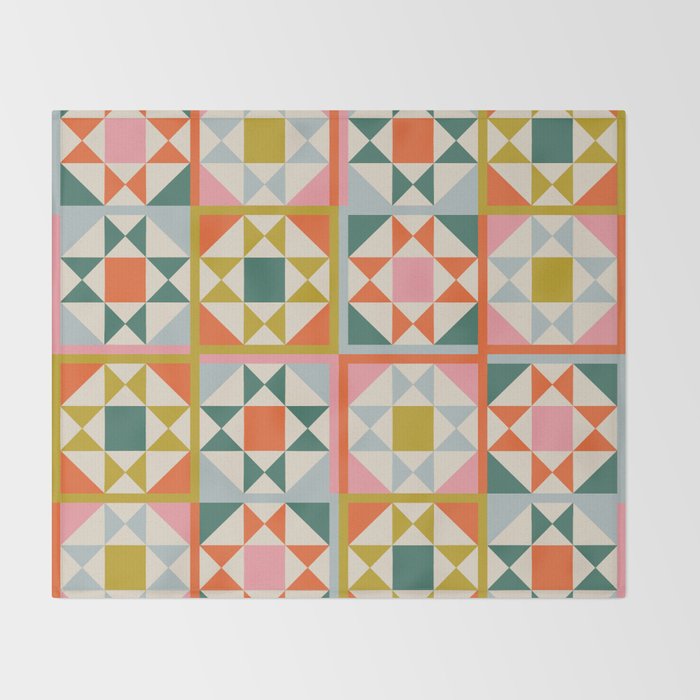 Playful patchwork pattern Throw Blanket Gallery Image 2