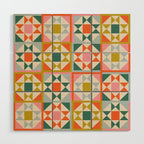 Playful patchwork pattern Wood Wall Art Gallery Image 1