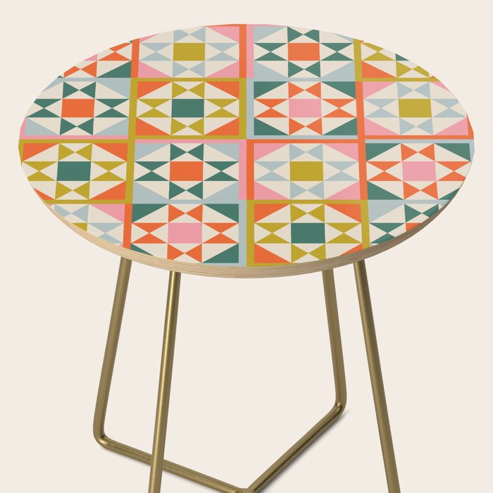 Playful patchwork pattern Side Table Gallery Image 2