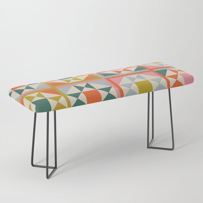 Playful patchwork pattern Bench Gallery Image 1