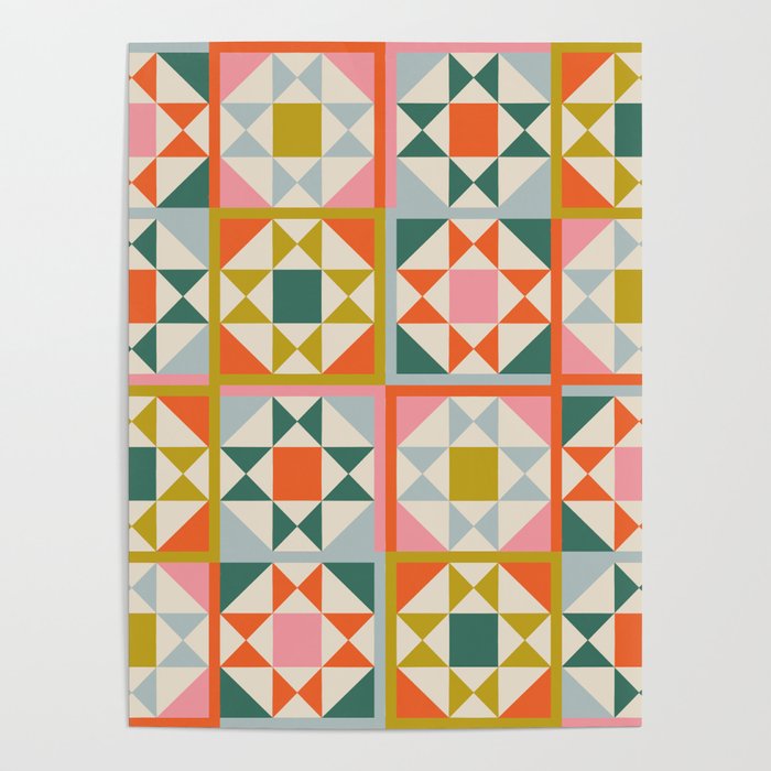 Playful patchwork pattern Poster Gallery Image 4