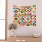 Playful patchwork pattern Wall Tapestry Gallery Image 2