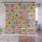 Playful patchwork pattern Wall Mural Gallery Image 1