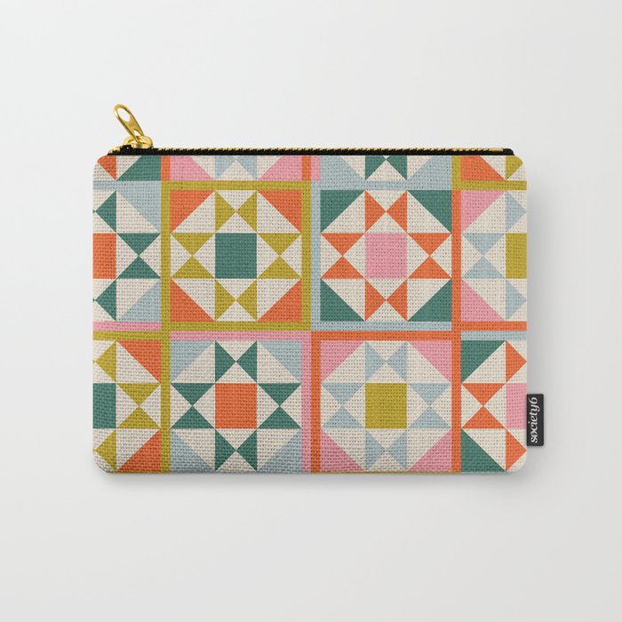 Playful patchwork pattern Carry All Pouch Gallery Image 1