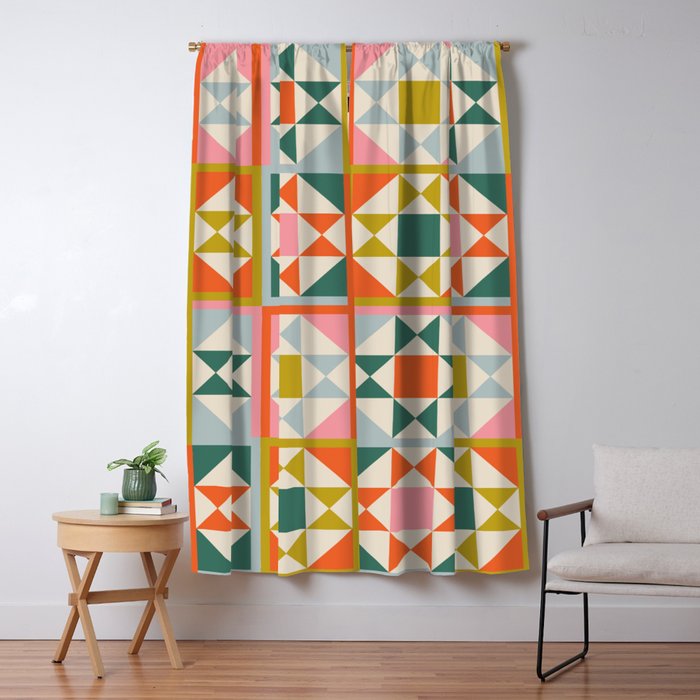 Playful patchwork pattern Window Curtain Gallery Image 5